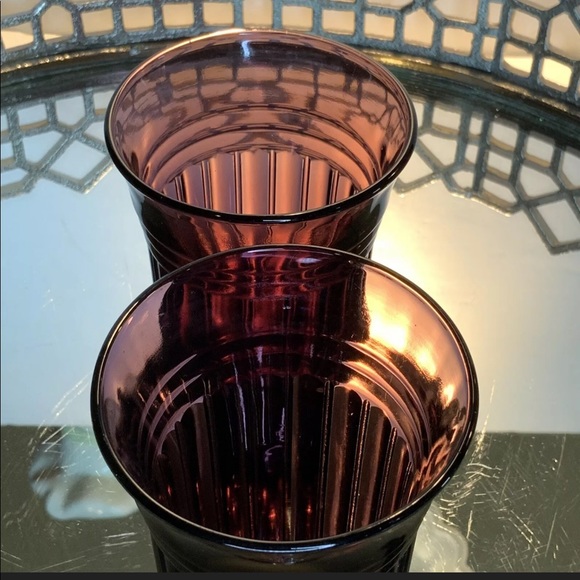 SOLD. Hazel Atlas New Century 5” Set 2 Purple #EL9 - Picture 4 of 6